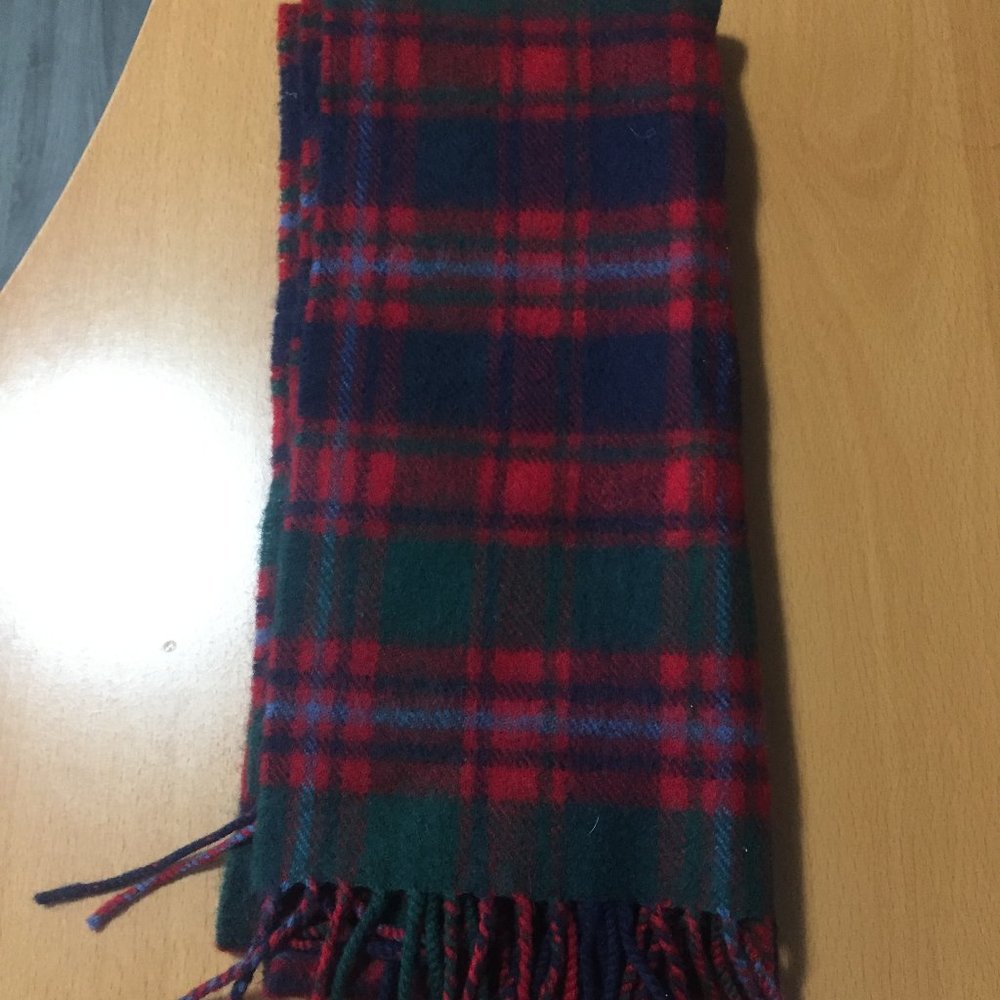 Highlander Lochcarron Red Tartan Scotland Scarf Long Fringe 52x12 100% Lambswool